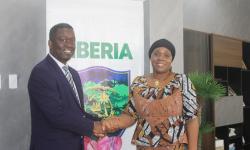 Dr. Aaron Weah with Foreign Minster H.E Sara Beysolow Nyanti