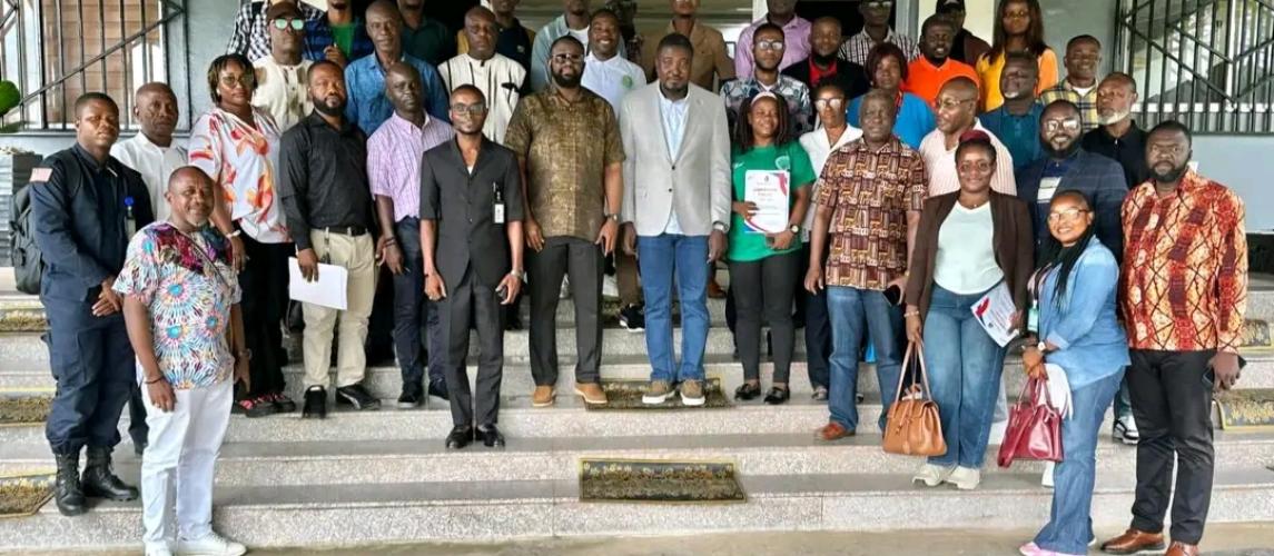 Mr. Shadrack Brown, Director of Communication, Ministry of Transport in photograph with other participants.