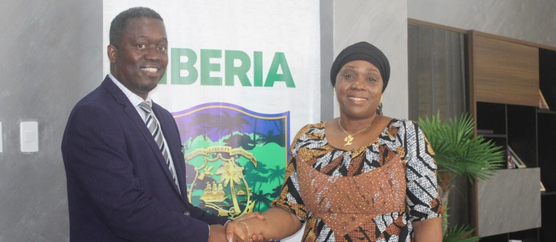 Dr. Aaron Weah with Foreign Minster H.E Sara Beysolow Nyanti