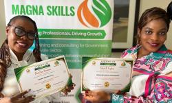 Participants receive certificates in recognition of their successful completion of the staff capacity-building program. 