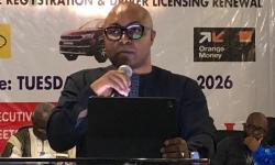 Hon. Sieleaf Ralph Tyler Speaking at the official Launch of the mobile money payment