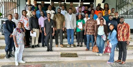 Mr. Shadrack Brown, Director of Communication, Ministry of Transport in photograph with other participants.