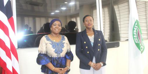 Minister of Foreign Affairs, Her Excellency Madam Sara Beysolow Nyanti along with the Vice President of the Economic Community of West African States (ECOWAS) Commission, Her Excellency Mrs. Damtien L. Tchintchibidja 
