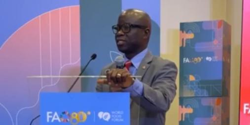  Agriculture Minister Dr. J. Alexander Nuetah , addressing the forum in Rome